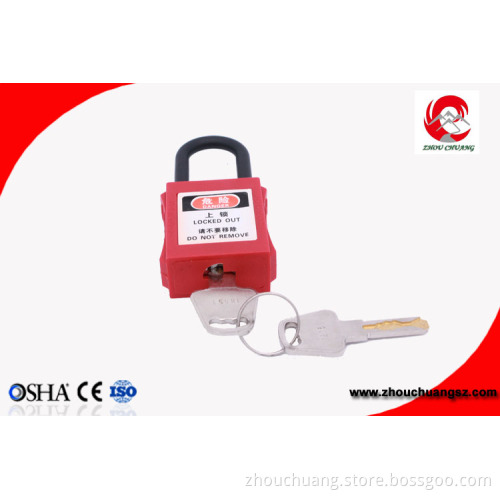 38mm Nylon Insulation Shackle Keyed Alike Master Key safety ABS Padlock